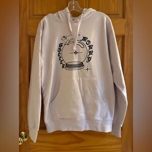 Light Purple Soccer Mommy Frog & Crystal Ball Graphic Hoodie Size Medium